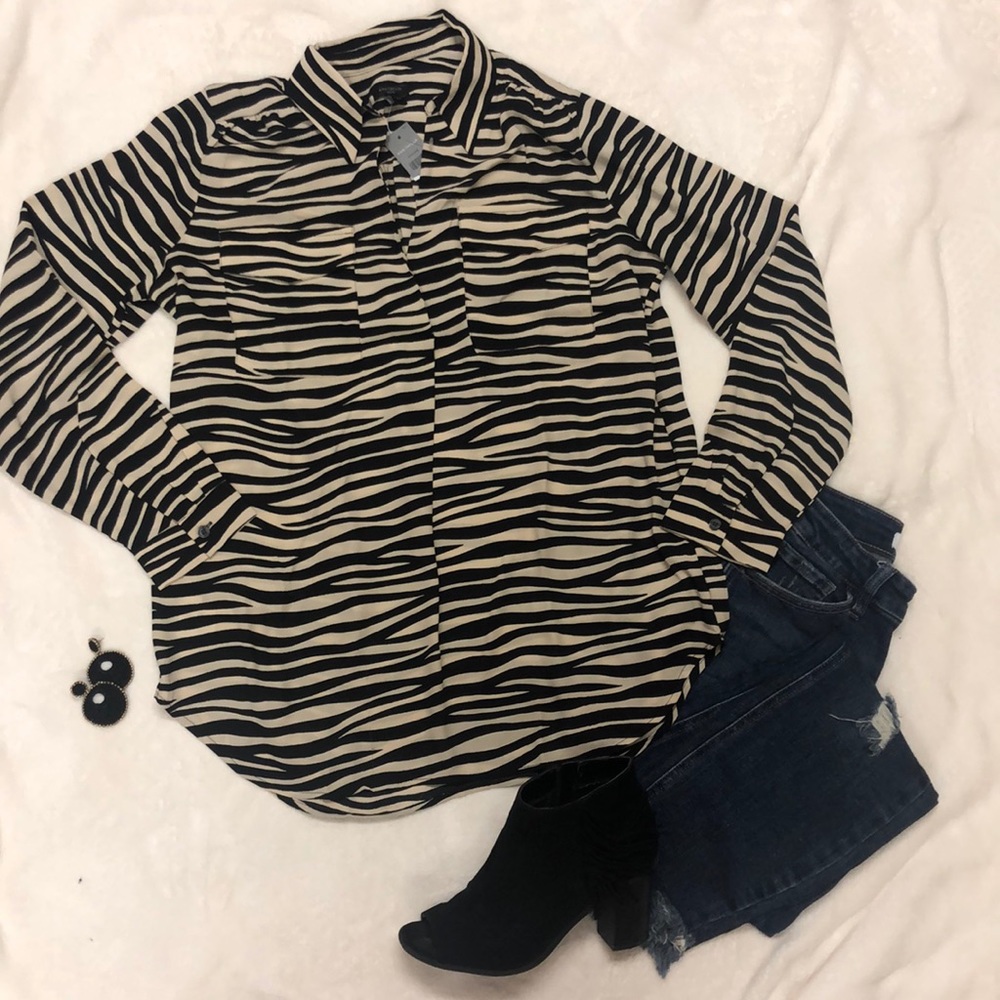 Ann Taylor Zebra Long Sleeve